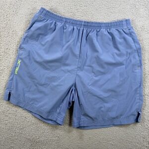 RLX Ralph Lauren Shorts Mens Medium Blue Performance Lined Drawstring Gym *READ